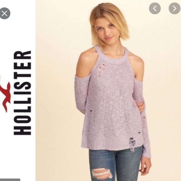 HOLLISTER Distressed Cold Shoulder Sweater NWOT - Picture 7 of 7